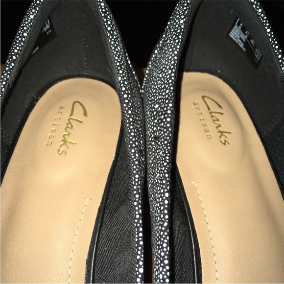 Vendra Daisy Wedge Round Peep Toe Pumps Womens Size 8.5M Black White Polka Dots - Picture 3 of 6